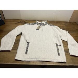 NWT Chubbies The Sandstorm Quilted Quarter Zip Sweater Mens L Beige Pullover